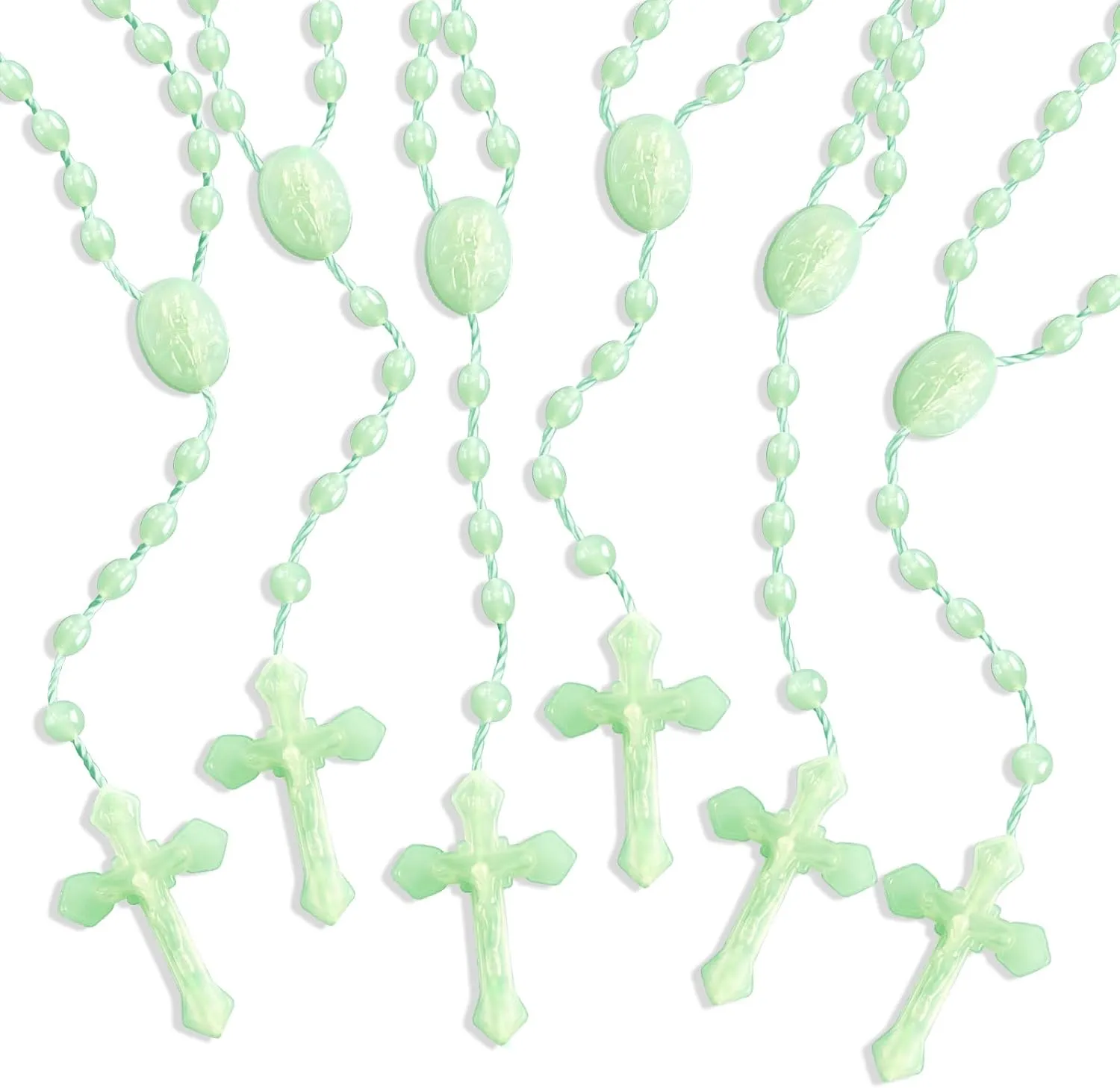 100 Pcs Plastic Rosary Bulk, 17 Inch Plastic Rosary, Church Prayer Plastic Rosary Beads Catholic Necklace Easter Gifts