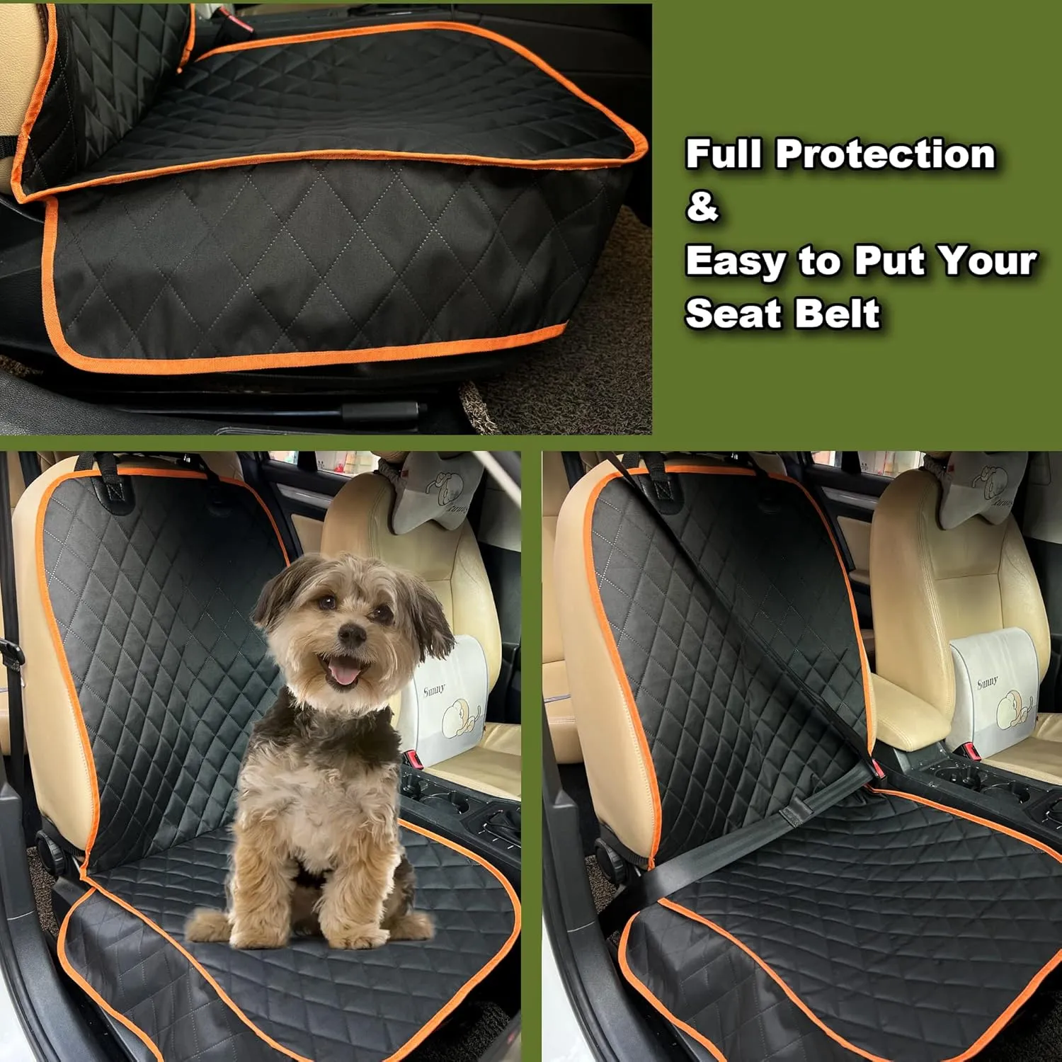 2 Packs Car Front Seat Cover for Dogs, Waterproof Pet Car Seat Protector, Nonslip Scratch-Proof Dog Seat Cover for Cars, Trucks & SUVs