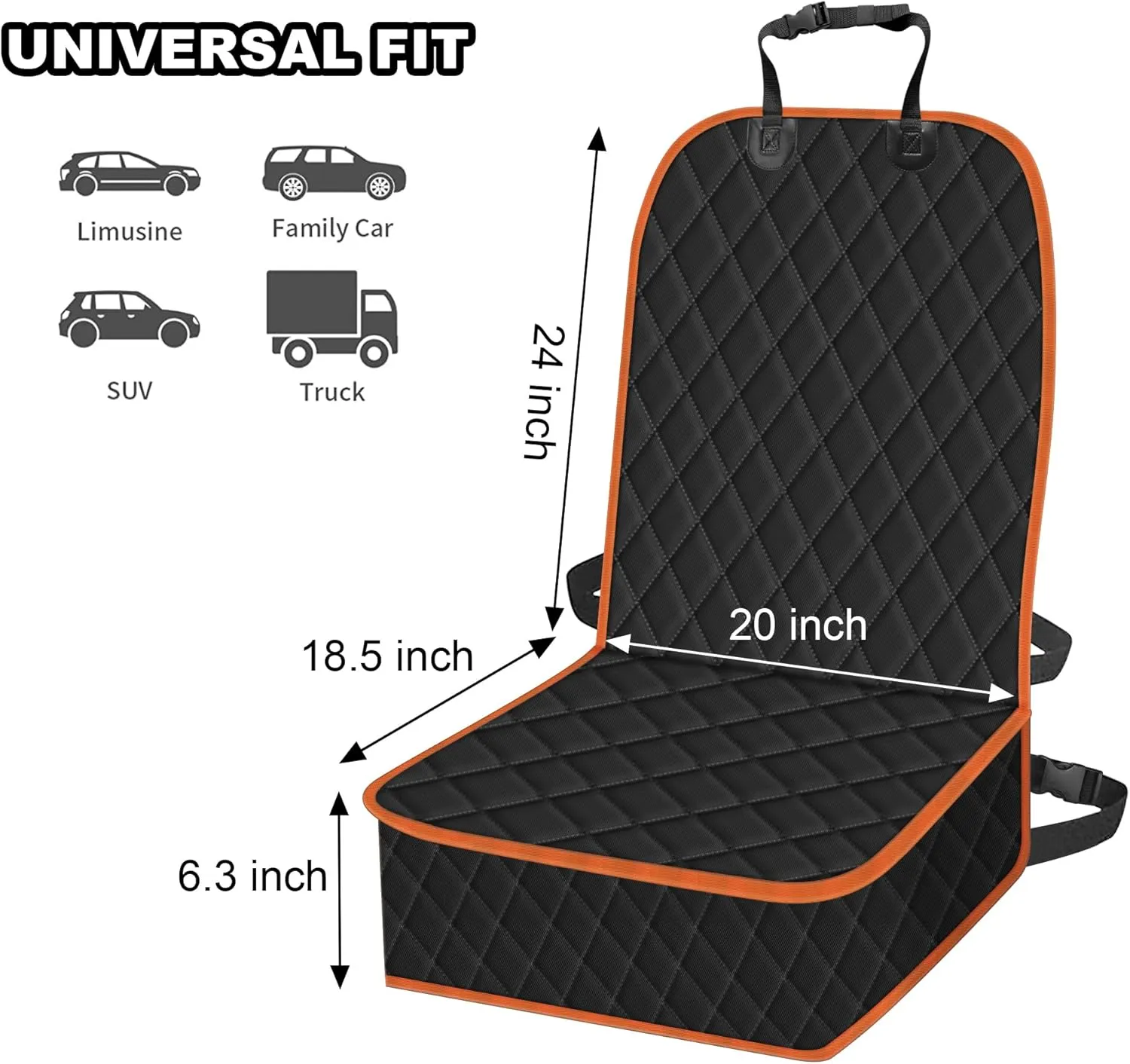 2 Packs Car Front Seat Cover for Dogs, Waterproof Pet Car Seat Protector, Nonslip Scratch-Proof Dog Seat Cover for Cars, Trucks & SUVs
