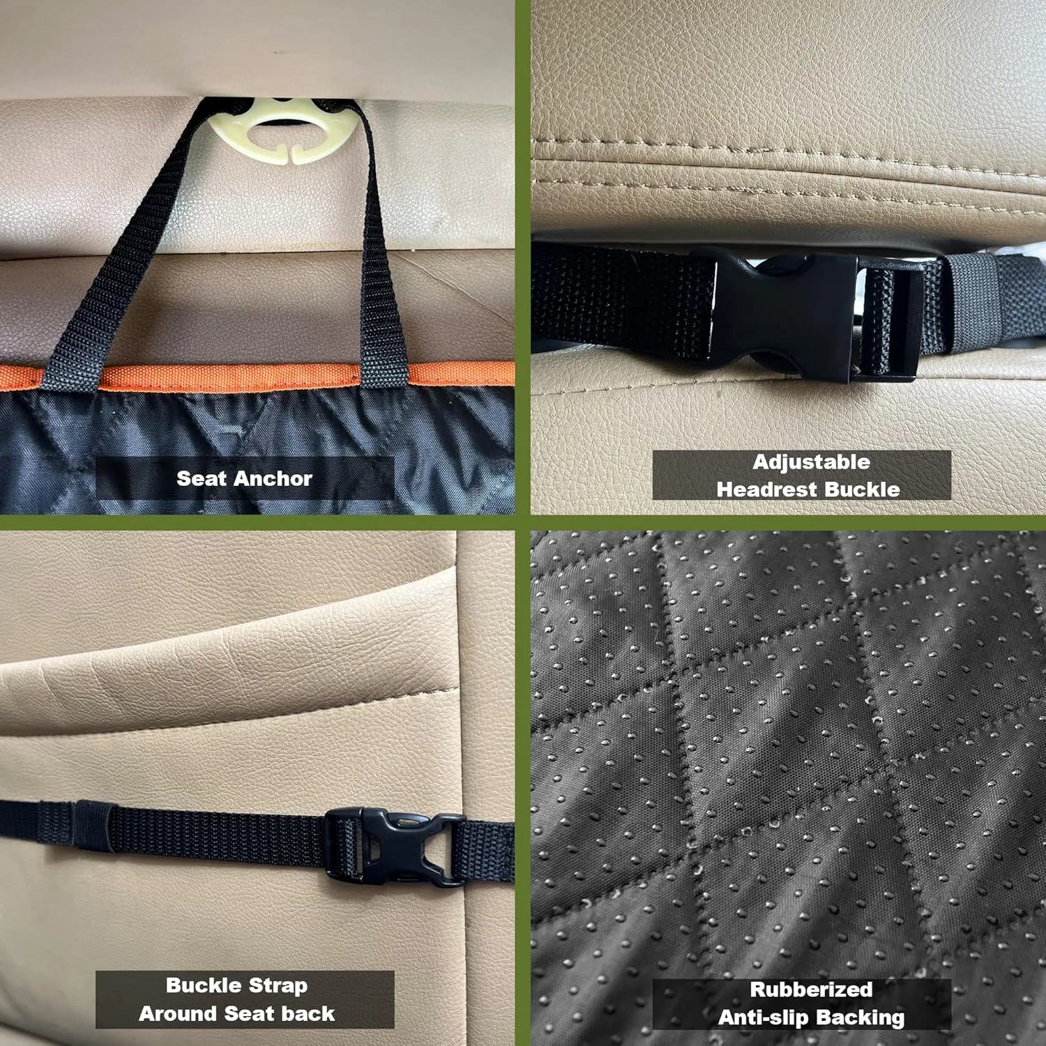 2 Packs Car Front Seat Cover for Dogs, Waterproof Pet Car Seat Protector, Nonslip Scratch-Proof Dog Seat Cover for Cars, Trucks & SUVs