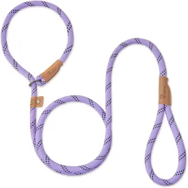 5 FT Slip Lead Dog Leash, Heavy Duty Rope Leash for Small Medium Large Dogs, No Pull Training Lead with Reflective Thread, Strong Comfortable Loop Leash (Lavender Stripe, Large(1/2"))