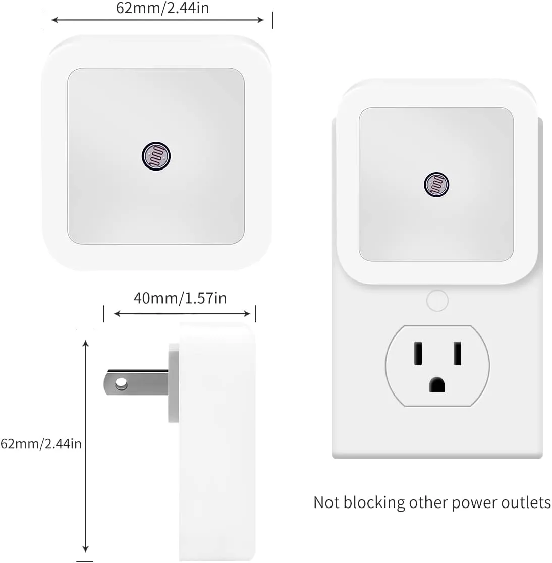 6 Pack Blue LED Night Light Plug in, Dusk to Dawn Sensor Automatic On and Off, Energy Efficient, Soft Glow Kids, Nursery, Bedroom, Bathroom, Hallway, Stairs, Kitchen