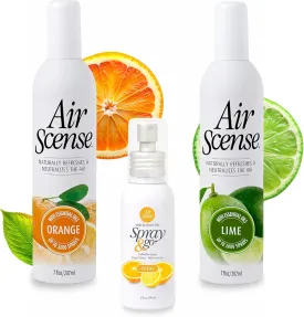 Air Scense Essential Oil Air Freshener, Non-Aerosol, 7 Ounce, 3 Pack (Citrus Bundle)