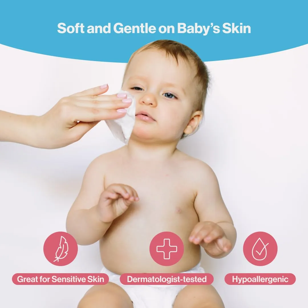 BabbleRoo Dry Wipes for Baby - 100% Plant-Based Cotton Wipes, Hypoallergenic, Fragrance-Free, Chemical-Free, Gentle for Sensitive Skin, Use Wet or Dry for Diaper Changes and Cleanups 1200 Wipes