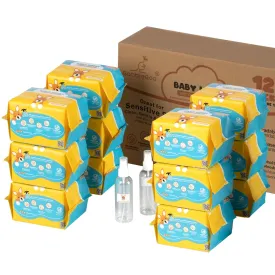 BabbleRoo Dry Wipes for Baby - 100% Plant-Based Cotton Wipes, Hypoallergenic, Fragrance-Free, Chemical-Free, Gentle for Sensitive Skin, Use Wet or Dry for Diaper Changes and Cleanups 1200 Wipes