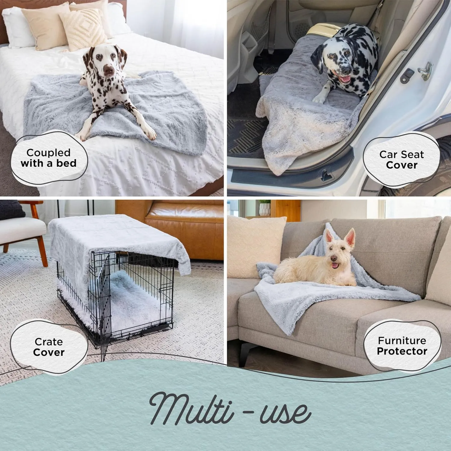 Best Friends by Sheri Reversible SnuggleSoft Calming Dog Blanket  Ultra Soft Faux Fur Pet Throw, Anxiety-Relief, Lightweight Warm Bed Cover for Dogs and Cats, Machine Washable, Gray, 30" x 40"