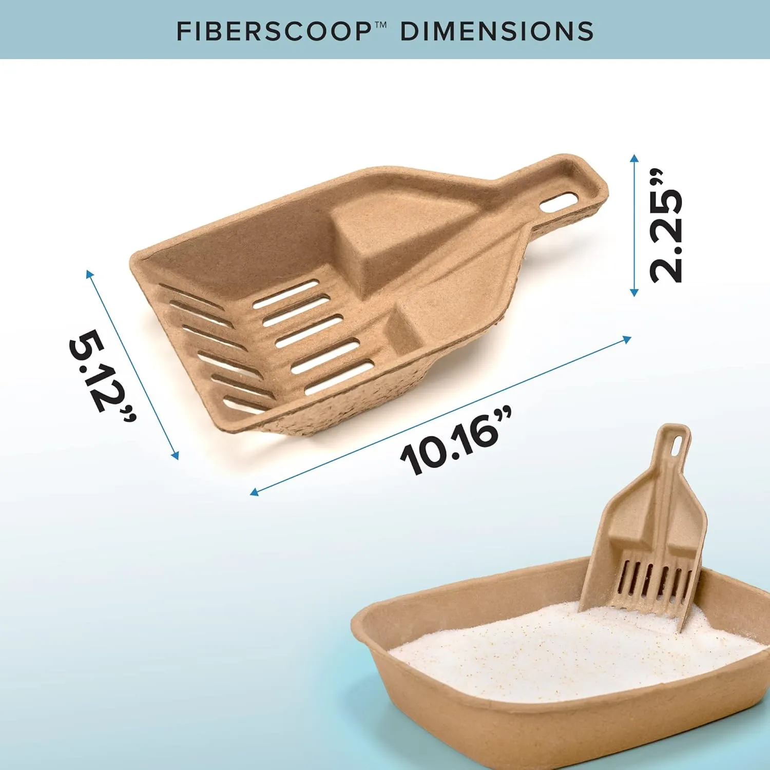Bundle of Kitty Sift (6-Pack) Large Disposable Cat Litter Box   Kitty Sift FiberScoop Disposable Litter Scooper, Plastic-Free & Sustainable