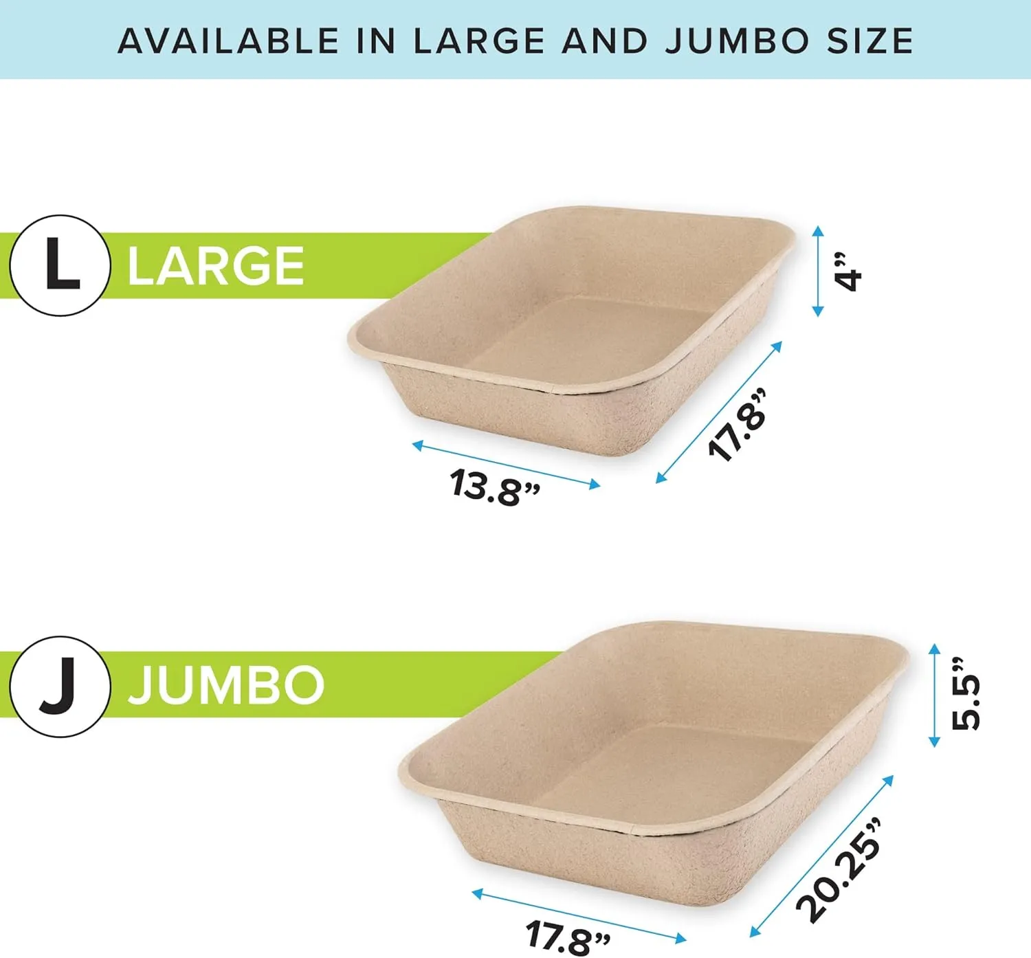 Bundle of Kitty Sift (6-Pack) Large Disposable Cat Litter Box   Kitty Sift FiberScoop Disposable Litter Scooper, Plastic-Free & Sustainable