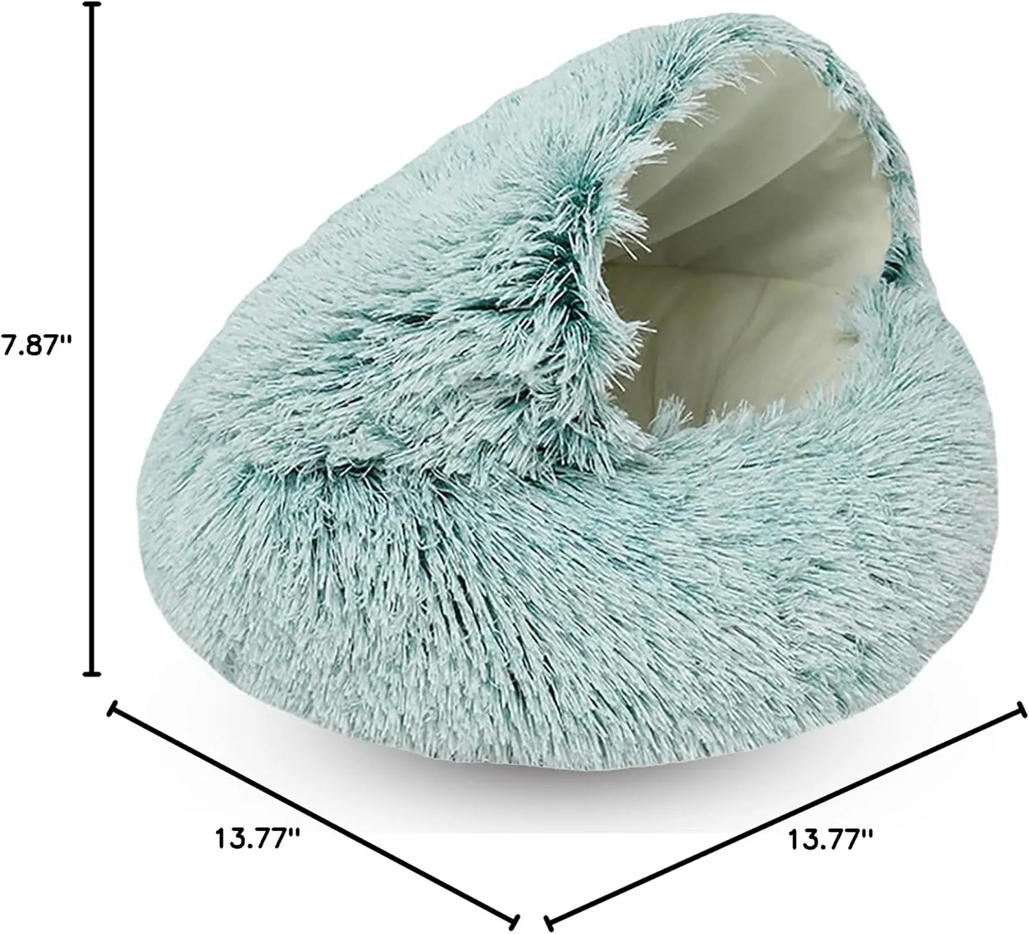 Cat Bed, Covered Cat Bed for Indoor Outdoor Cats Calming Down,Burrowing Cat Small Dog Bed with Large Hood for Anti Anxiety, Non-Slip Plush Faux Fur Nest with Ceiling Kitten Puppy