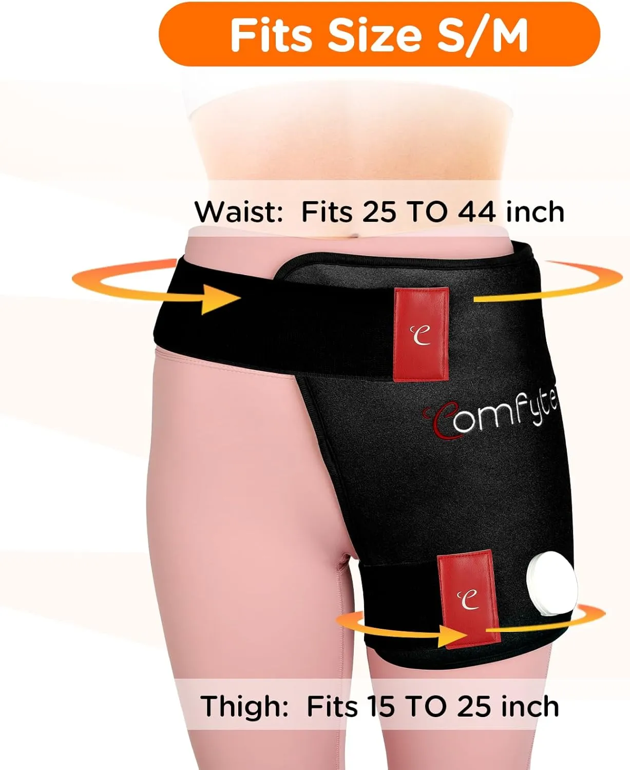 Comfytemp Hip Heating Pad for Hip/Sciatica Pain Relief,Hip Brace, Fathers Day Dad Gifts Birthday Gift for Women, Lower Back/Thigh/Buttock Electric Heat Pad, Hot Physical Therapy(S/M)