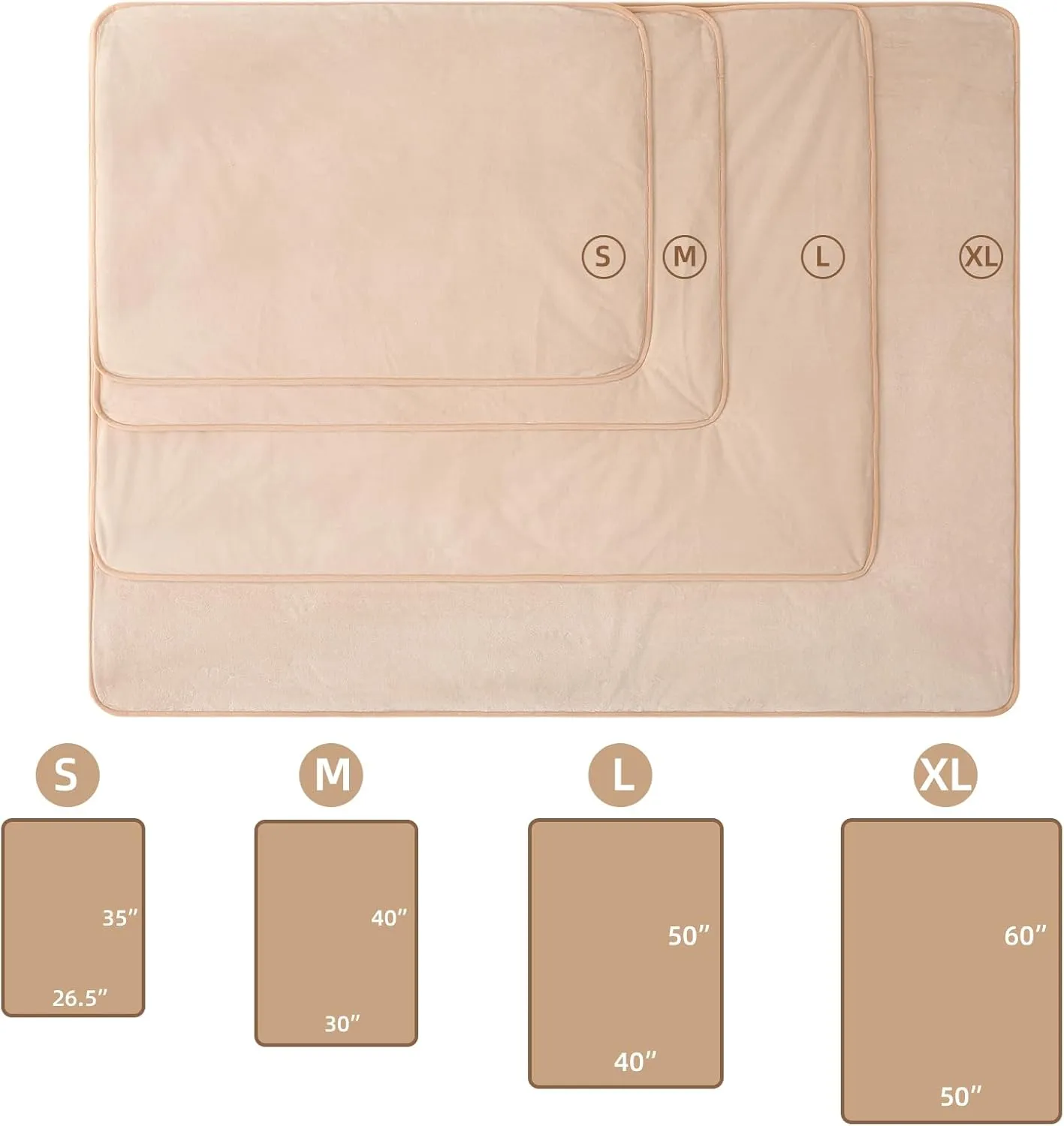 DaysU Waterproof Dog Blanket for Small Dogs - Soft Sherpa Fleece Reversible Pet Blanket, Cat Blanket Washable for Couch Protection, Warm Plush Dog Throw, 40"x50" Light Camel