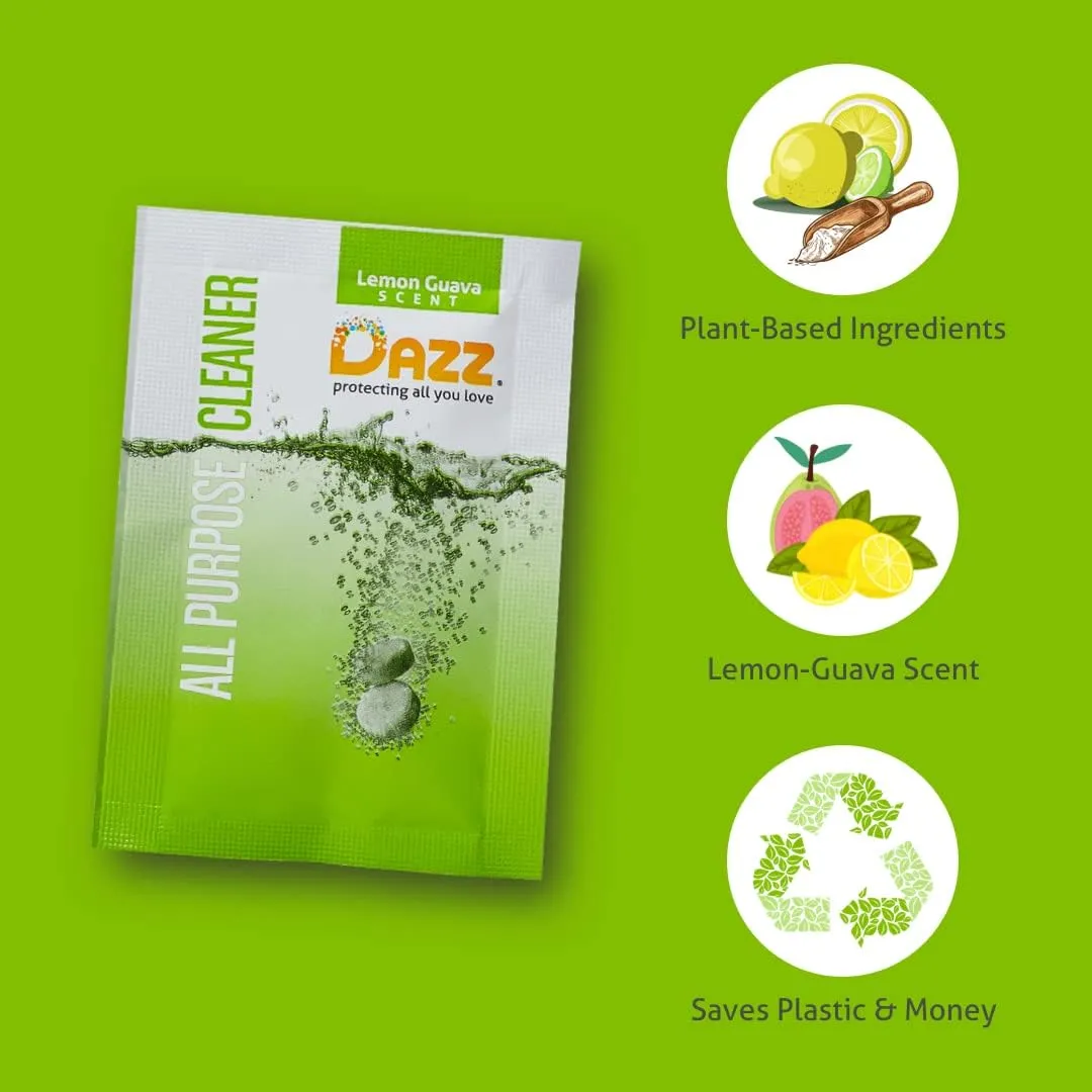 Dazz All Purpose Cleaner Starter Kit (1 Reusable Spray Bottle, 2 Refills) All Natural Multisurface Household Cleaner Spray - Eco Friendly, Non Toxic - Safe for Kids & Pets