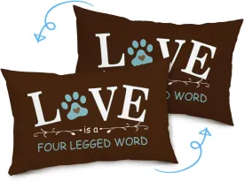 Dog Throw Pillow Covers, Dog Lovers Gifts for Woman Man Dog Mom Pet Owner, Love Is A Four Legged Word Cushion Cover Dog House Decorative Pillowcase Home Decor Sofa Couch Chair Bedroom Living Room - 04