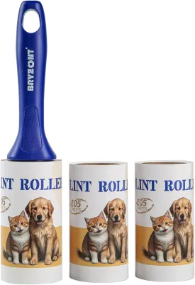 Extra Sticky Lint Roller Portable Lint Remover Lint Rollers 315 Sheets with 1 Handle 3 Rollers for Pet Hair Clothes Furniture Carpet