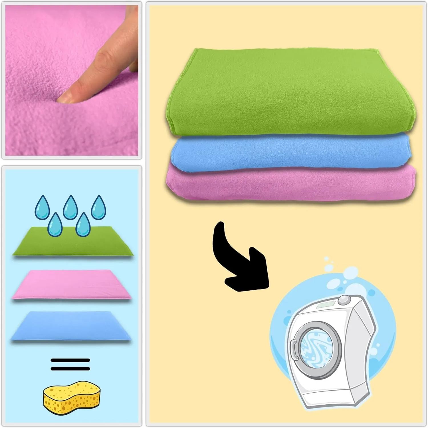 Fleece Playground for Guinea Pig and Rabbit - All in One, It's a Blanket, a Giant Tunnel, a House, a Cushion and a Bed - 23.6 x 19.7 in - Green