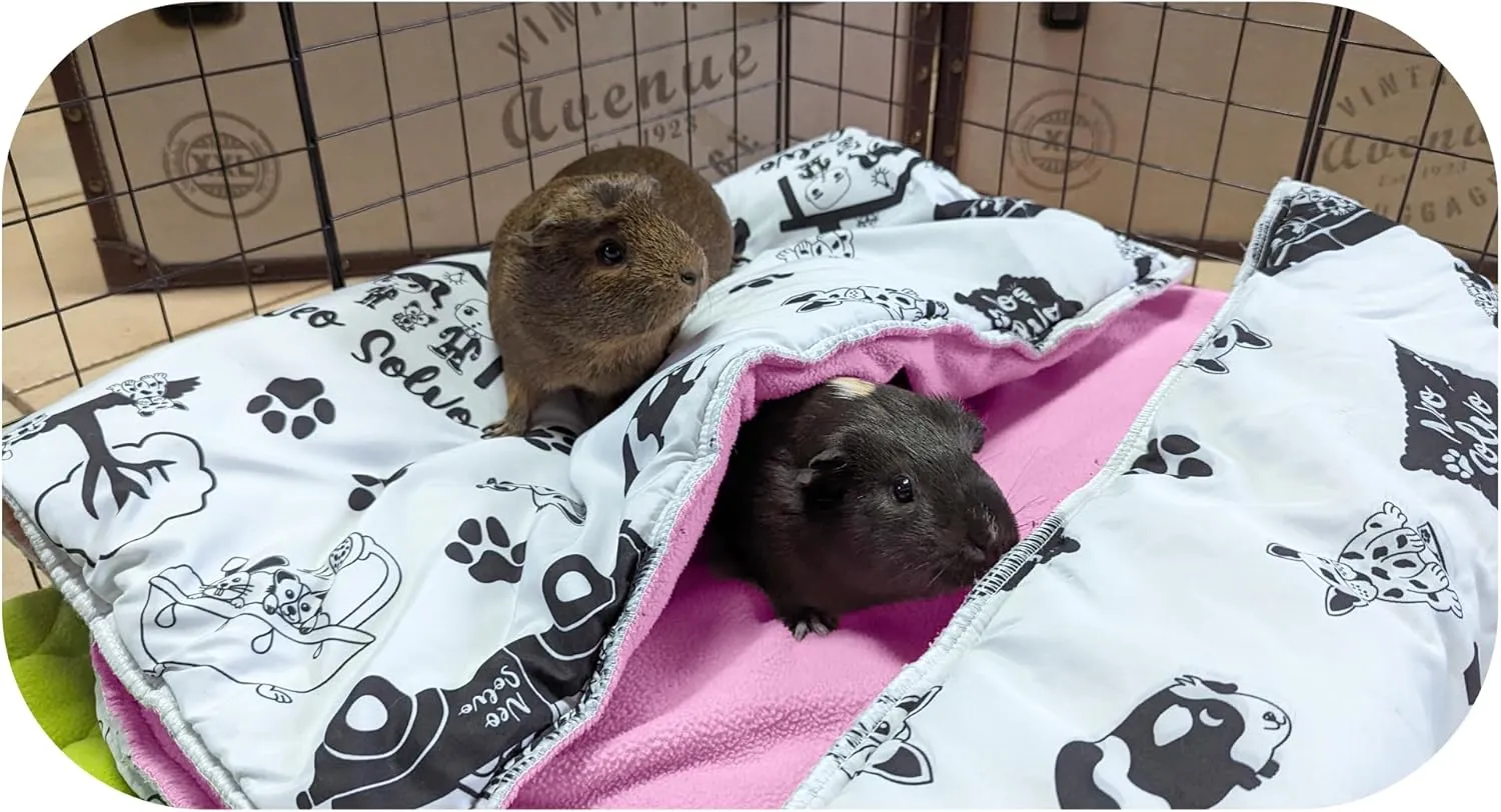 Fleece Playground for Guinea Pig and Rabbit - All in One, It's a Blanket, a Giant Tunnel, a House, a Cushion and a Bed - 23.6 x 19.7 in - Green