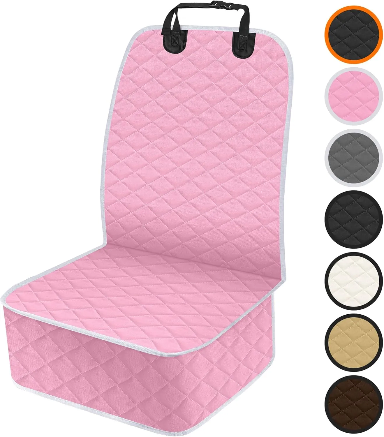 Front Dog Seat Cover, Waterproof Car Seat Covers for Dogs Nonslip Scratch-Proof Dog Seat Cover Front Seat Cover for SUV, Trucks & Cars - S, Pink/Grey