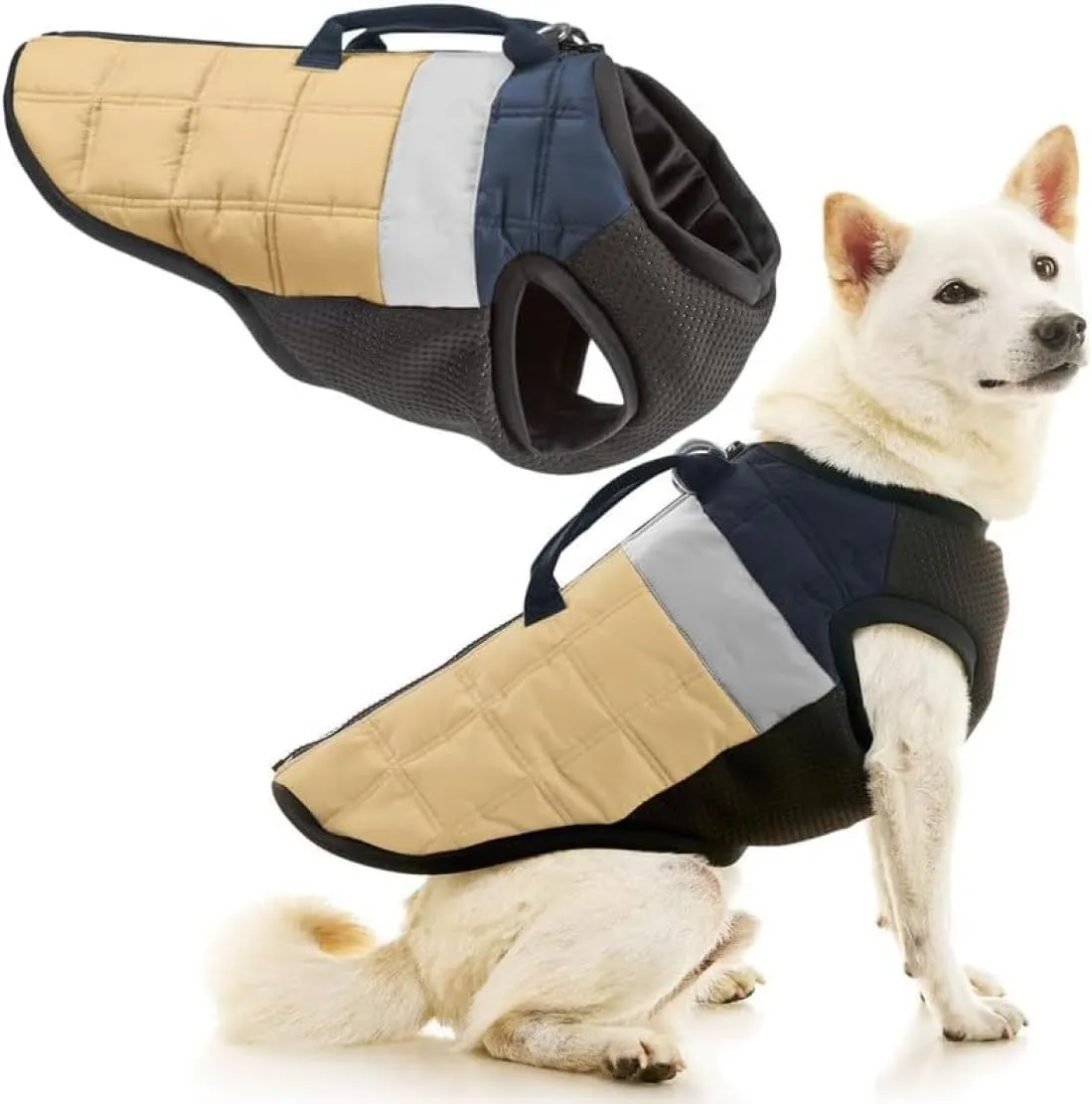 Gooby Bomber Vest Lift, Tan, Large
