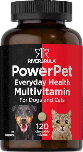 Horbach Pet Multivitamins for Dogs & Cats | 120 Chewable Tablets | Health Support Supplement | Non-GMO, Gluten Free | by River & RULA