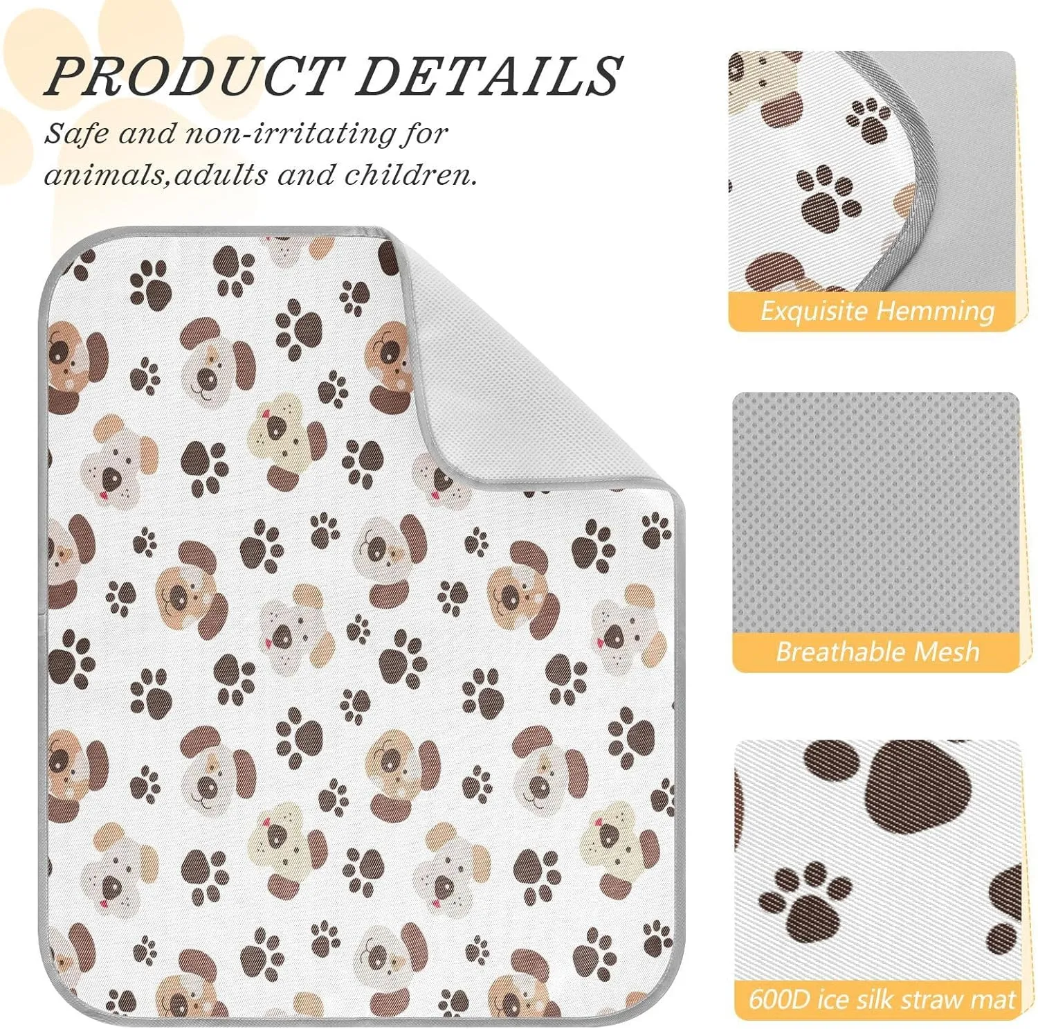 JSTEL Dog Cooling Pad Ice Silk Cooling Mat Washable Pet Cooling Mat Folding Summer Sleeping Mat 23.6x38.6 inch, Non-Toxic Gel, No Water or Electricity Needed for This Dog Cooling Pad,8