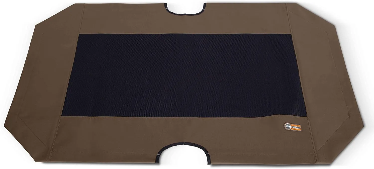 K&H Pet Products Original Pet Cot Replacement Cover (Cot Sold Separately) Chocolate/Black Mesh X-Large 50 X 32 Inches