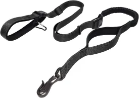 LOS ANDES Heavy Duty Dog Leash - 5-8 FT Walking Leash with Traffic Handle, Shock Absorbing Bungee, Reflective Lead for Medium & Large Dogs, Black