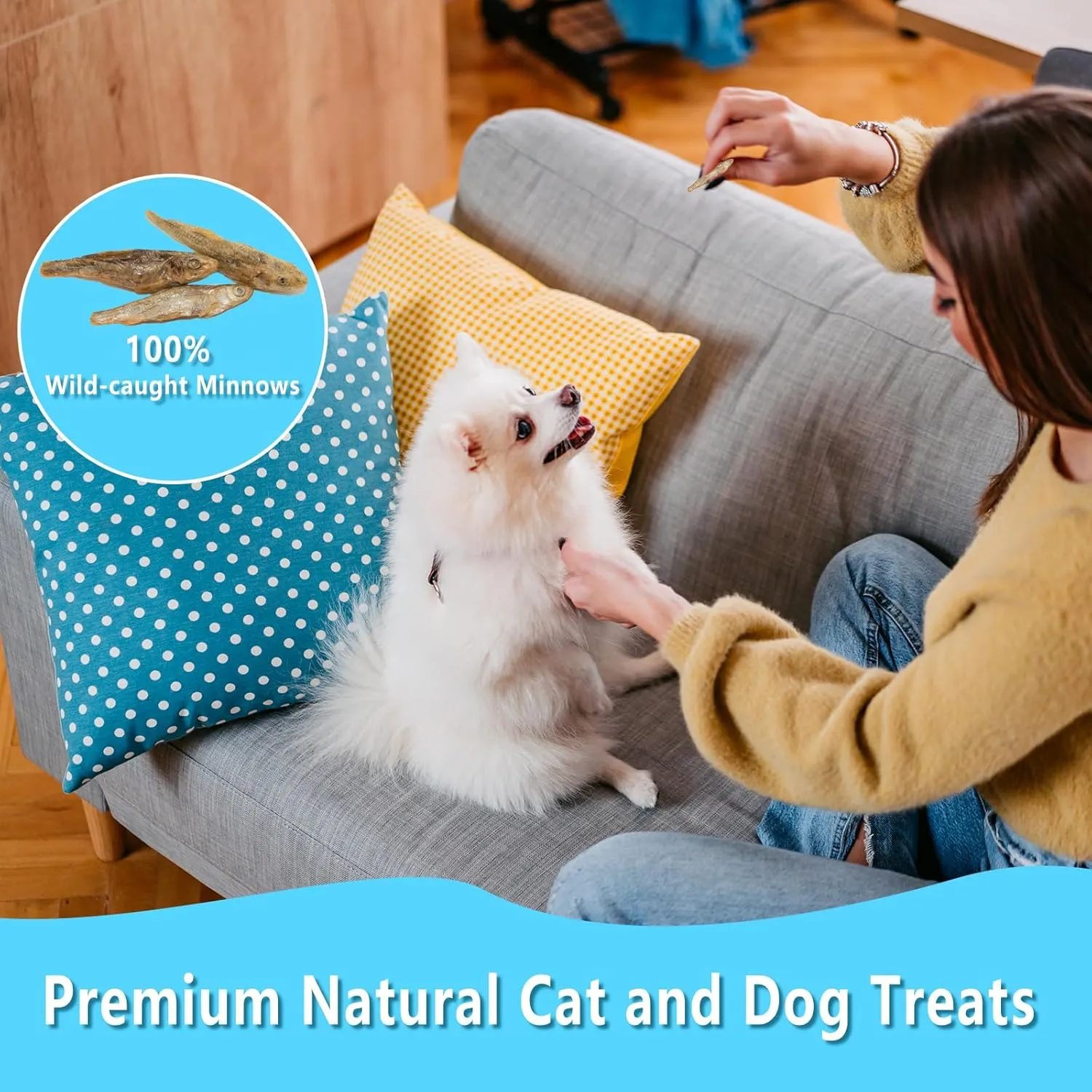 Minnows - 4 oz Freeze Dried - 100% Natural Premium Cat Treat, Dog Treat - Freeze Dried Minnows for Cats - Freeze Dried Minnows for Dogs (4 OZ)