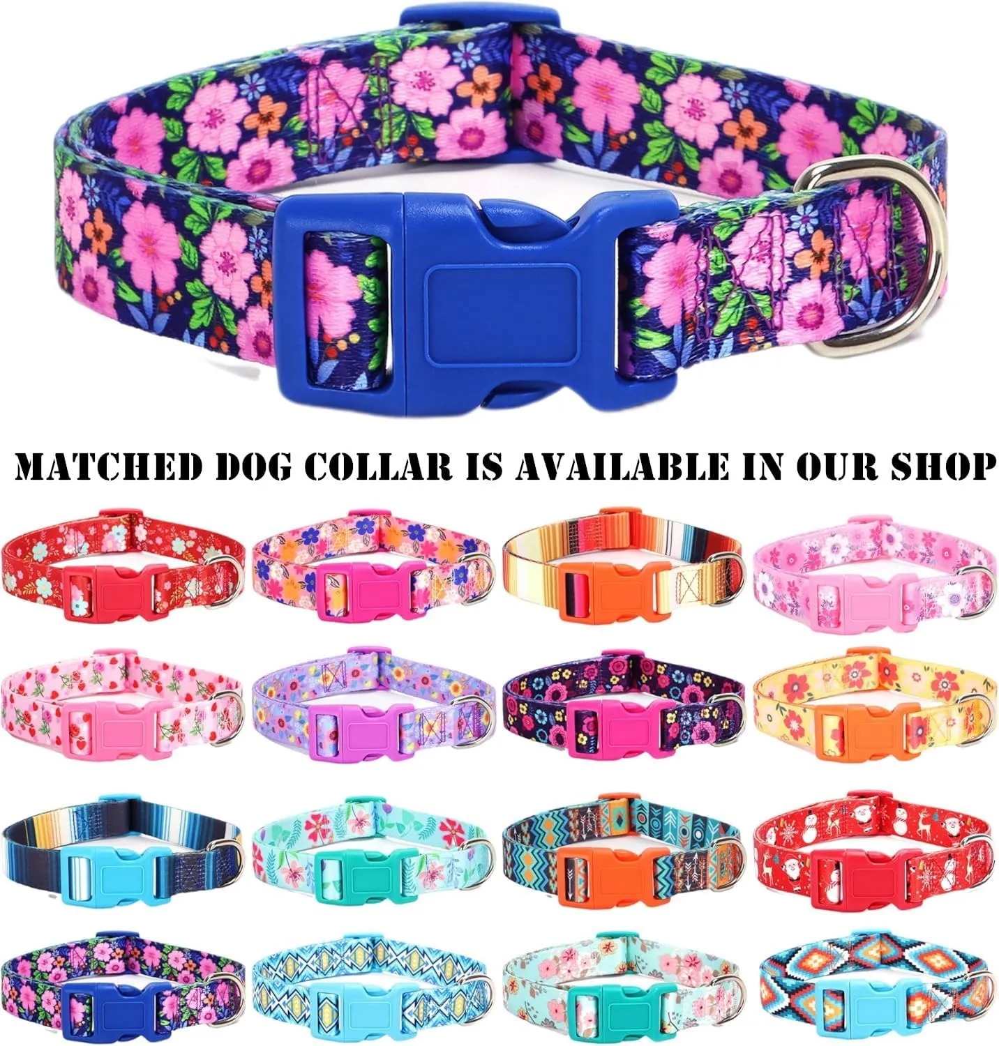 Moonpet Step in Dog Harness Leash Set- All Weather Reflective No-Pull Floral Pattern Padded Mesh Vest Harness for Cats Puppy Extra-Small Small Medium Large Dogs - Dark Flower - XXS