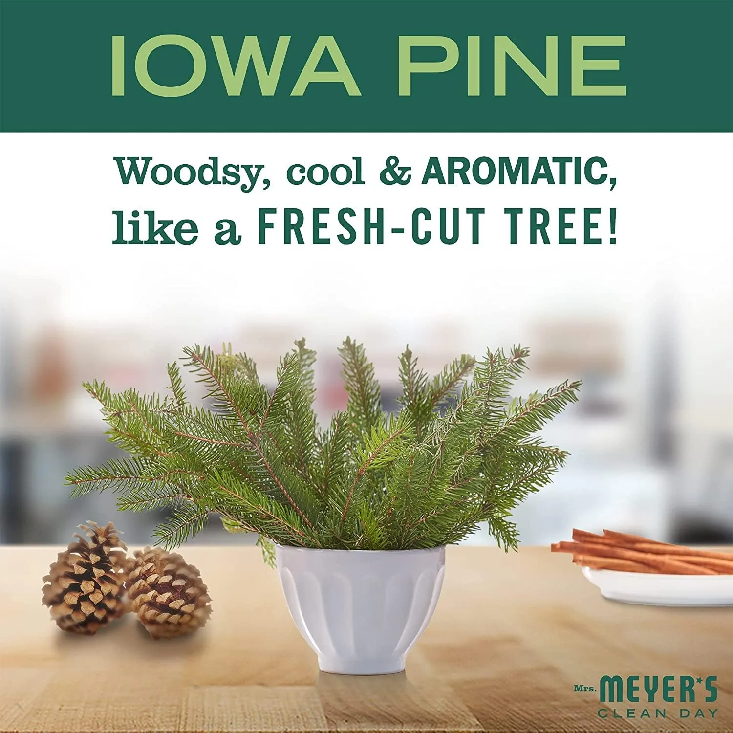 MRS. MEYER'S CLEAN DAY Room Freshener, Iowa Pine, 8 Fl Oz. (Pack of 2)