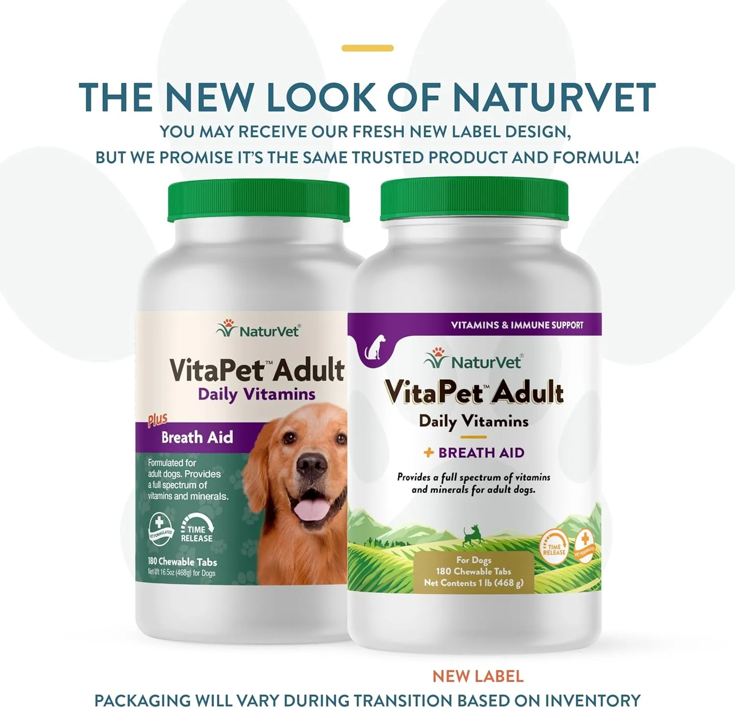 NaturVet - VitaPet Adult Daily Vitamins for Dogs - Plus Breath Aid - Provides a Full Spectrum of Vitamins & Minerals - Enhanced with Omega-6 Fatty Acids (180 Time Release Chewable Tablet