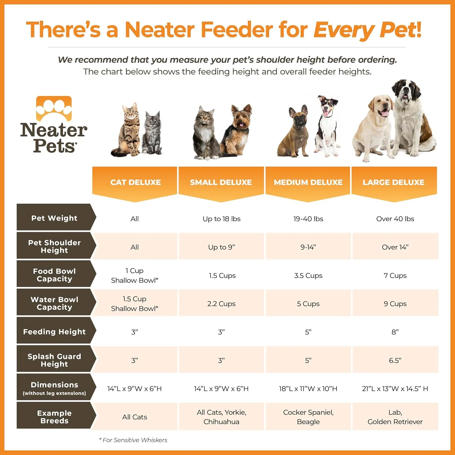 Neater Feeder Deluxe Mess Proof Dog Bowls Elevated Medium Sized Dog Breed  Made in USA  No Spill Raised Dog Food Bowl Stand  Stainless Steel Food and Water Bowl Set, Pet Feeding Station, Grey