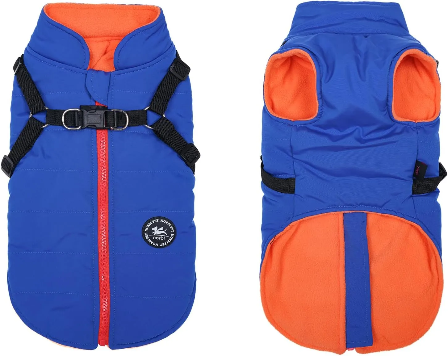 Norbi Dog Winter Jacket with Built-in Harness - Adjustable Warm Coats for Small to Large Dogs - Perfect for Cold Weather