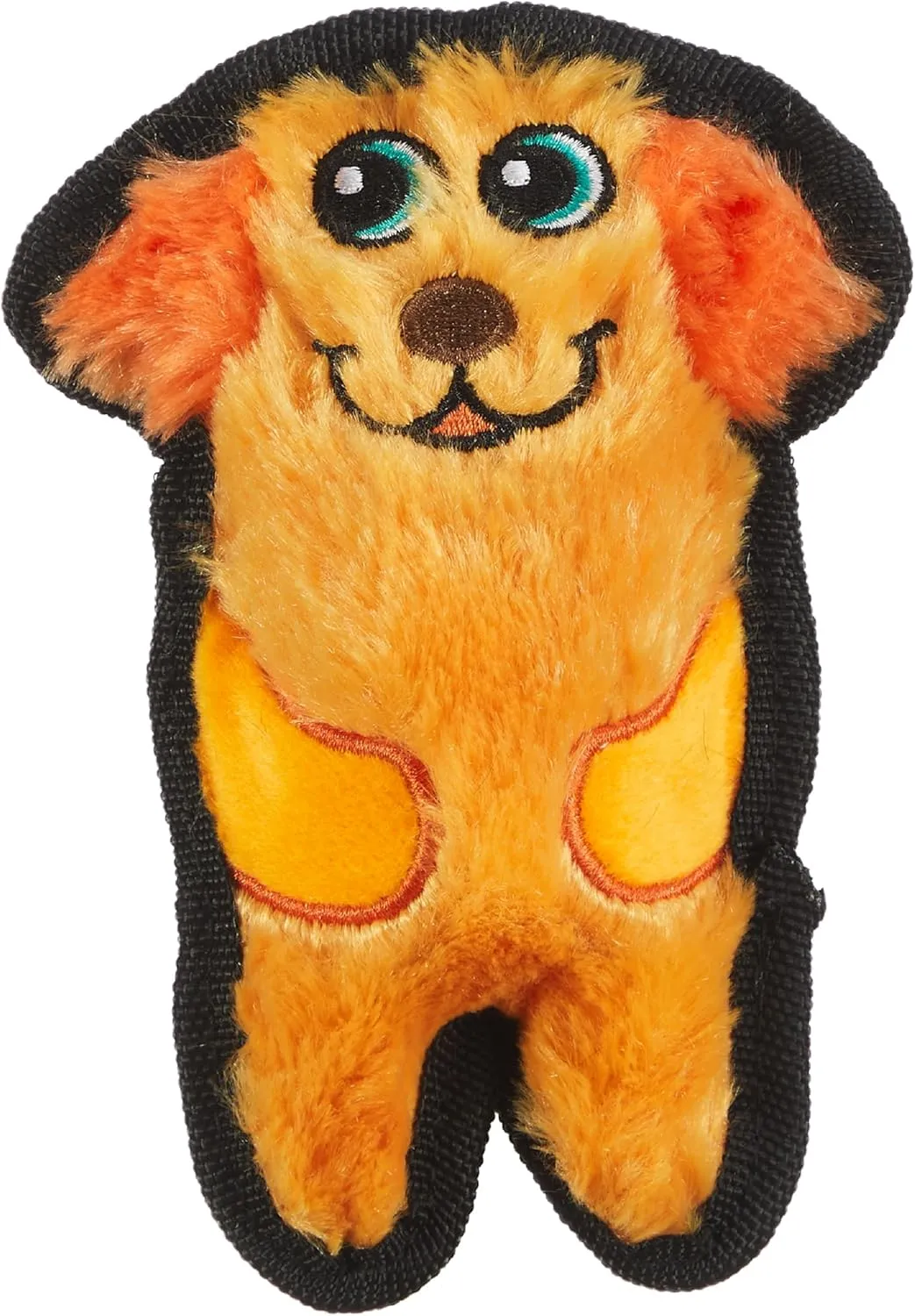 Outward Hound Durablez Minis Stuffing-Free Squeaky Interactive Dog Toy, Tough Plush, Dog, Orange, XS