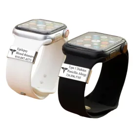 Personalized Medical Alert Watch Charm - Blood Thinners Medical ID Alert Watch Band Charm - Medical Alert ID Tag - Compatible for Smart Watch Bands 45mm 44mm 42mm 41mm 40mm 38mm