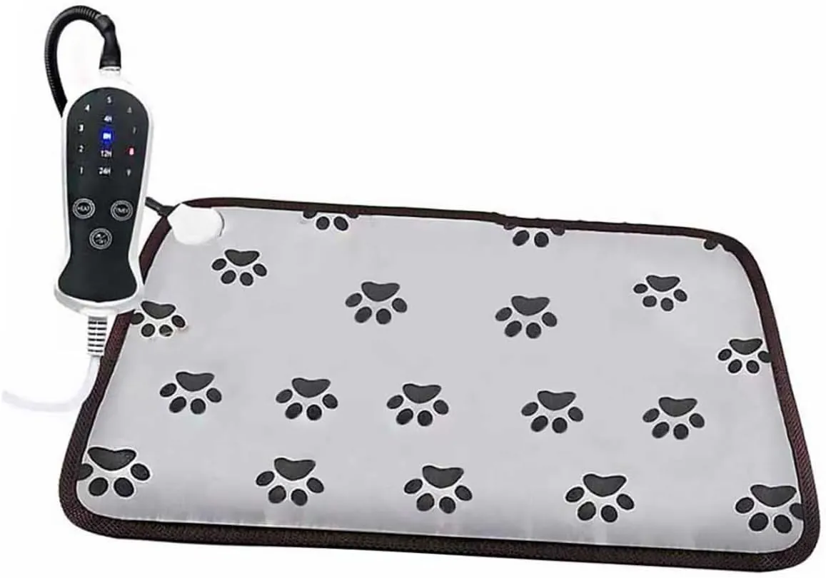 Pet Heating Pad with Adjustable Temperature Gears Electric Blanket Mat for Dogs Cats for Weak Pets Pregnancy Cold Weather Us Paw Print