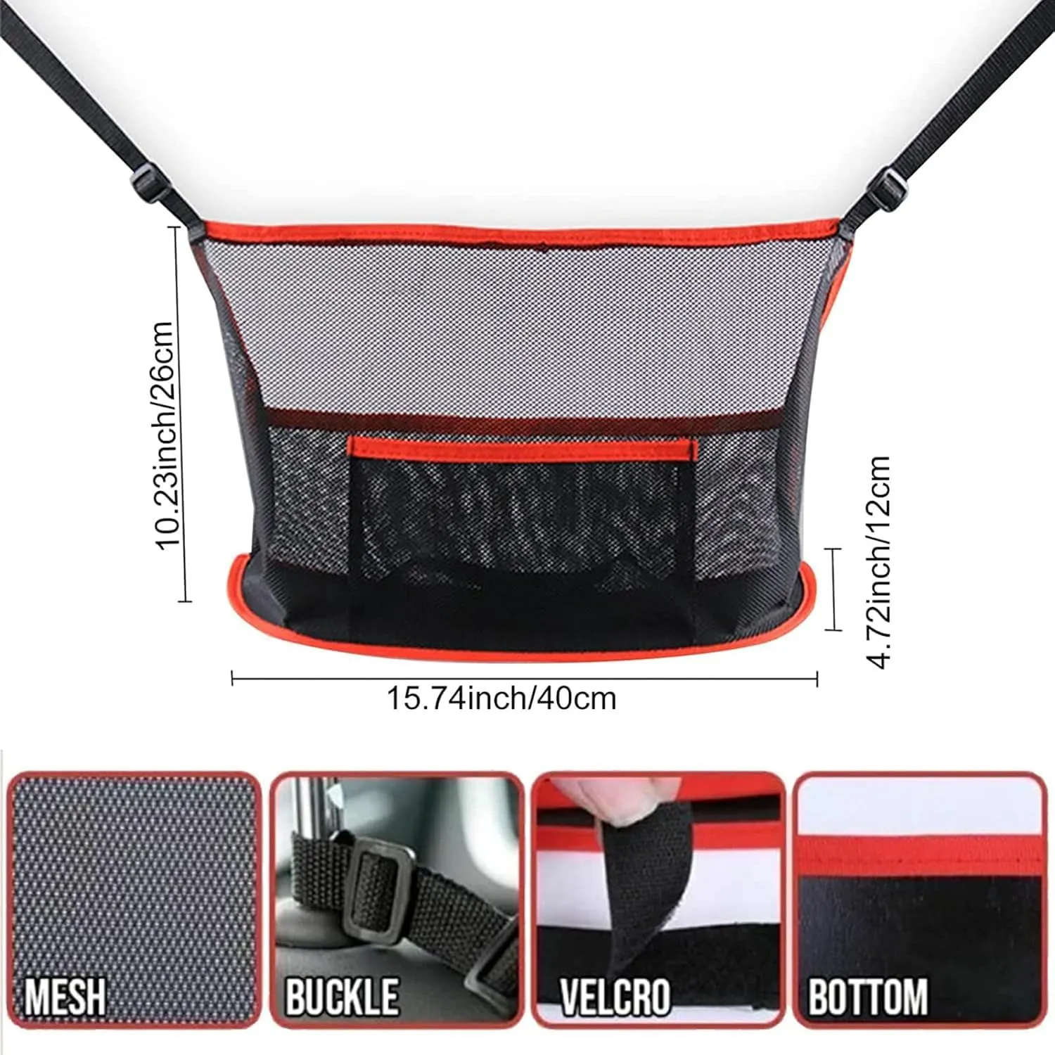 Purse Holder for Car - Net Pocket Handbag Holder - Car Storage Organizer Between Front Seats - Car Accessories, Automotive Consoles & Organizers