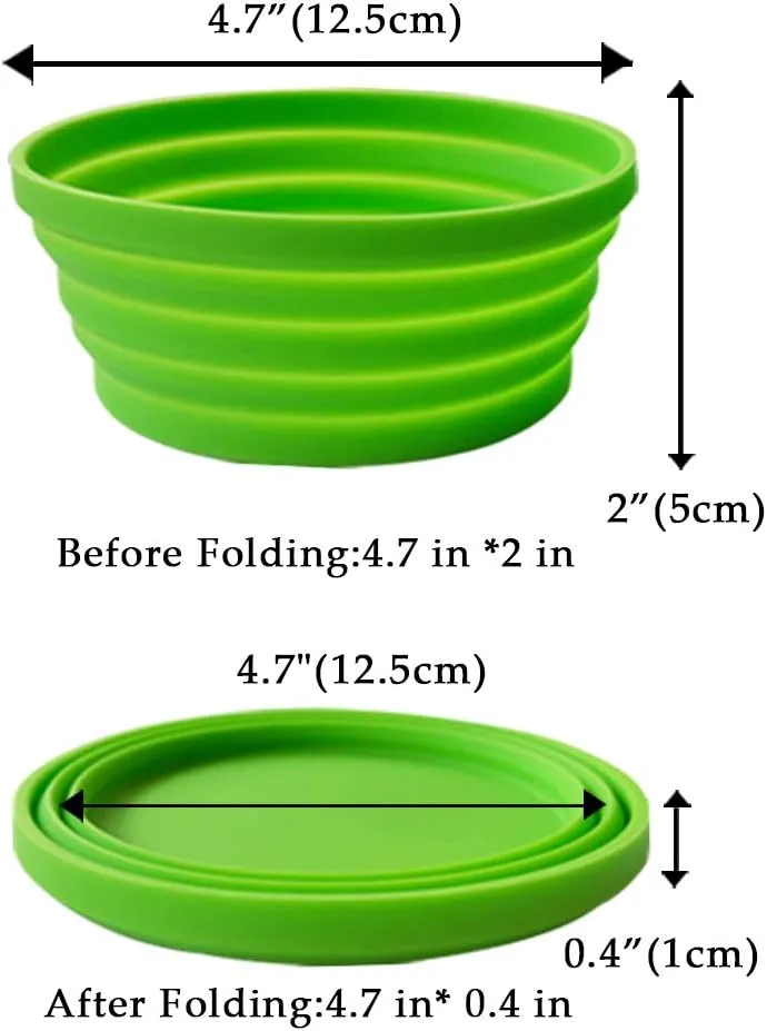 Silicone Expandable Collapsible Bowl for Travel Camping Hiking (Green(S))