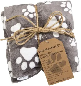 Sonoma Lavender Calming Pet Mat for Dogs, Filled with Lavender and Flaxseed, Microwave or Freeze for Hot/Cold Therapy with Removable Washable Cover- Paw Print (18x26 inches)