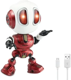 Talking Robot for Kids Toy - Mini Robot Toys That Repeats What You Say, Robots Toys for 4 5 6 Year Old Girls and Boys, Stocking Stuffers for Boys and Girls (Red)