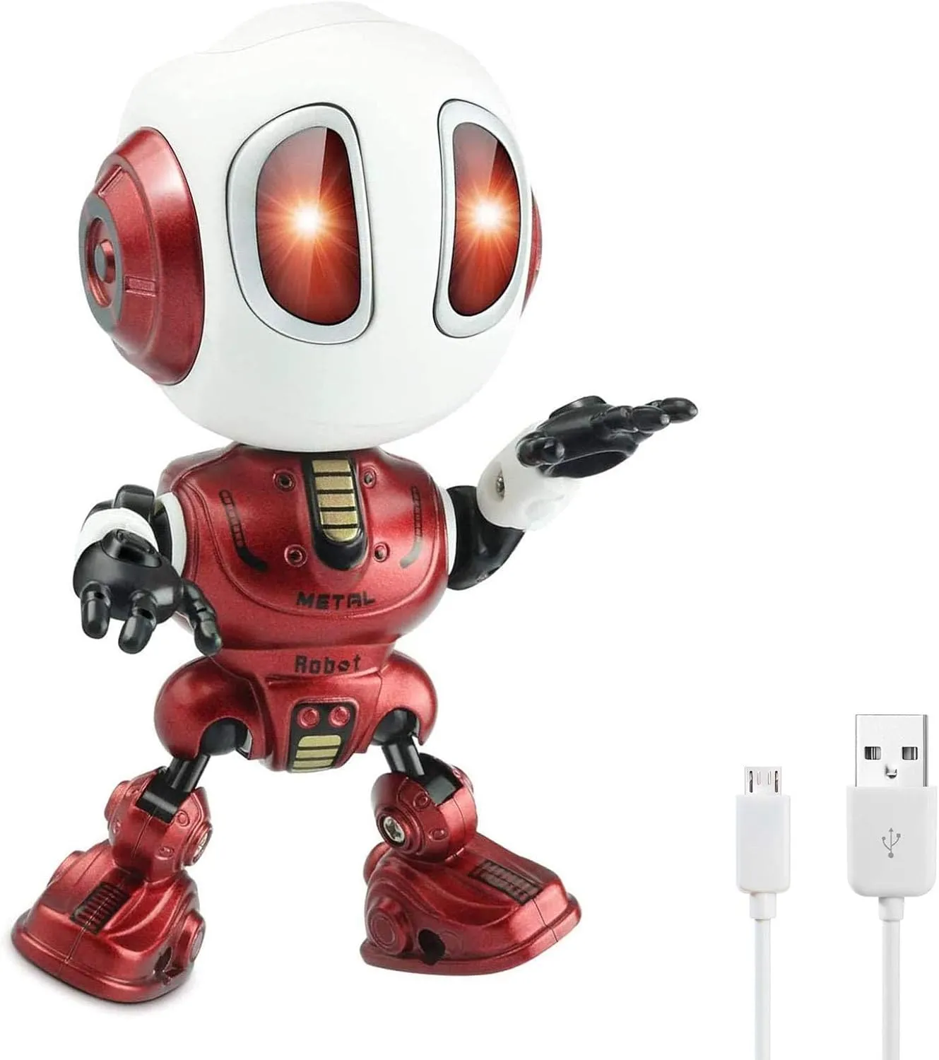 Talking Robot for Kids Toy - Mini Robot Toys That Repeats What You Say, Robots Toys for 4 5 6 Year Old Girls and Boys, Stocking Stuffers for Boys and Girls (Red)