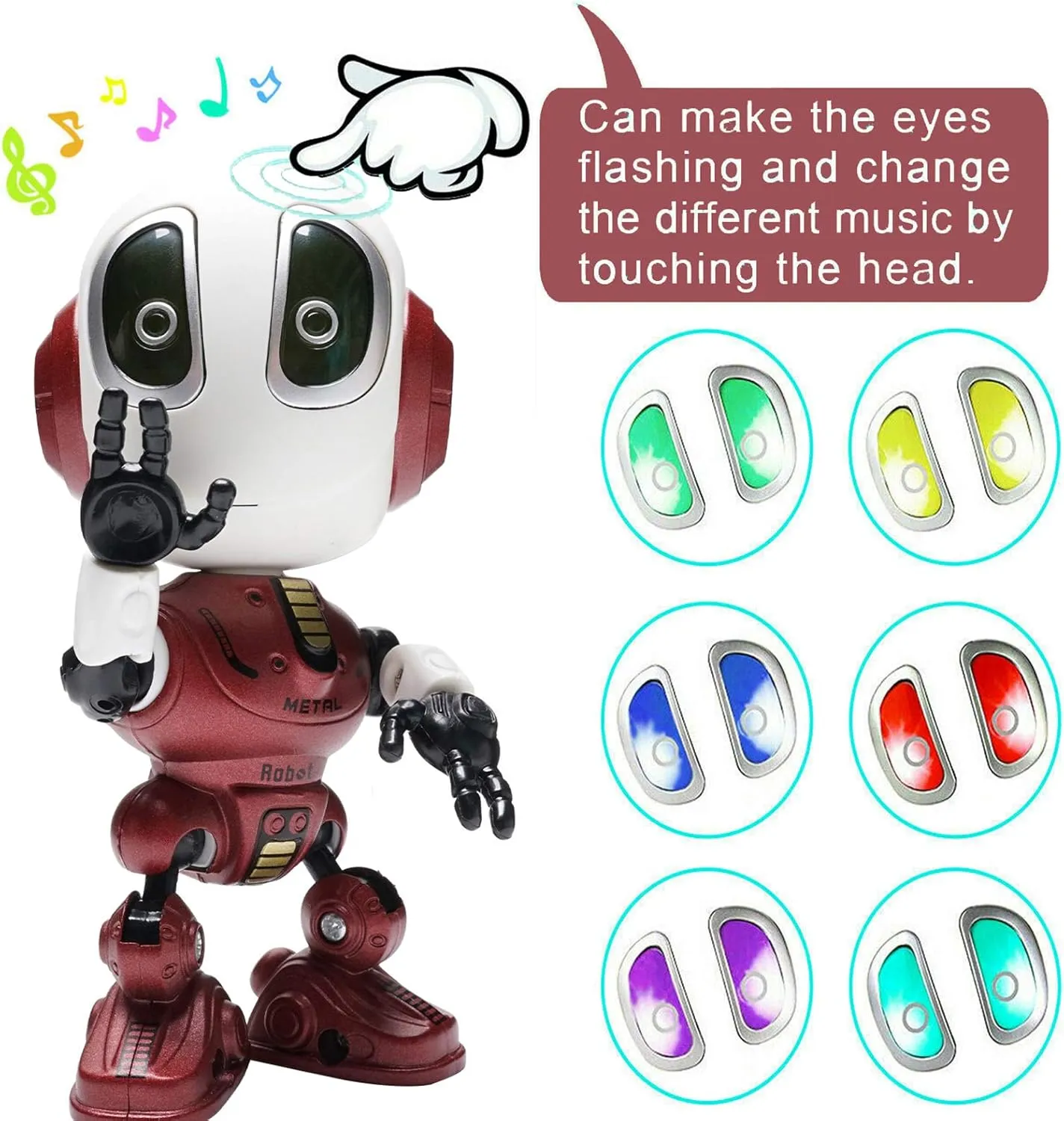 Talking Robot for Kids Toy - Mini Robot Toys That Repeats What You Say, Robots Toys for 4 5 6 Year Old Girls and Boys, Stocking Stuffers for Boys and Girls (Red)
