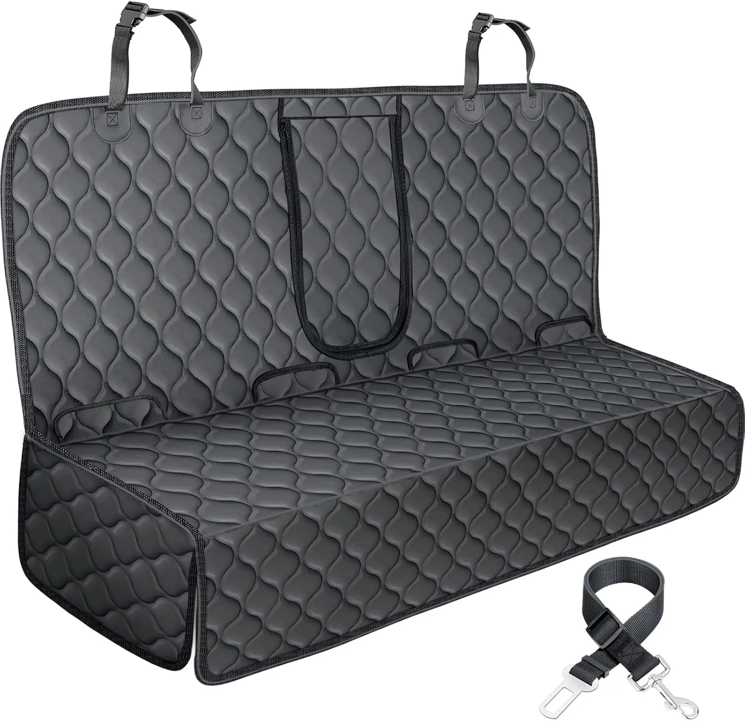URPOWER Dog Car Seat Cover for Back Seat - Waterproof Dog Bench Cover Fits Middle Armrest for Full Size SUVs & Trucks, Nonslip Backseat Protector for Pets and Kids