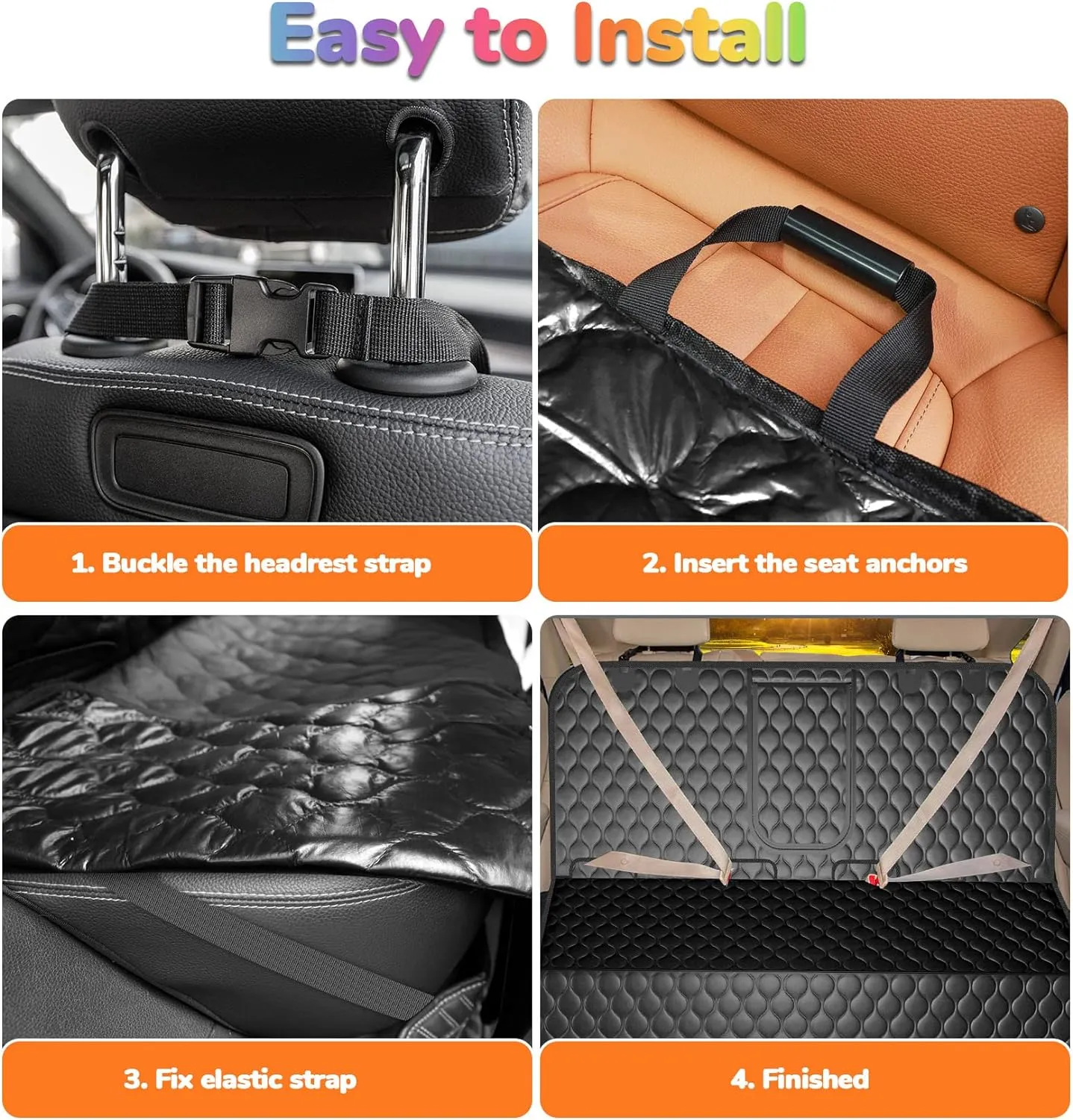 URPOWER Dog Car Seat Cover for Back Seat - Waterproof Dog Bench Cover Fits Middle Armrest for Full Size SUVs & Trucks, Nonslip Backseat Protector for Pets and Kids